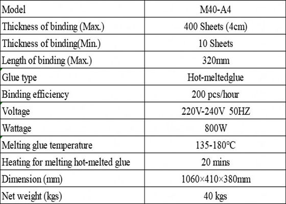 4cm 400 Sheets Hot Melt Glue Binding Machine , Nanbo Coil Binding Machine